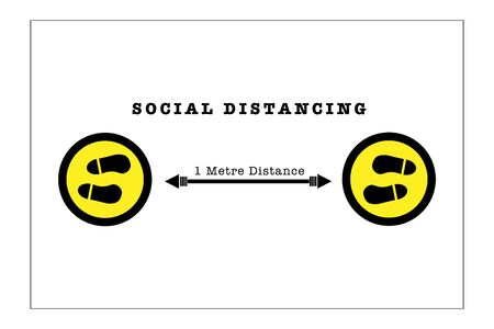 Social Distancing vector, disease prevention conceptのイラスト素材