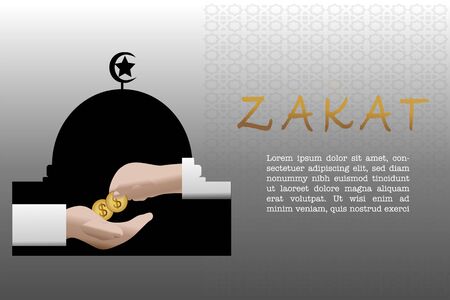 Zakat vector. Islamic content vector. Zakat is the sharing of wealth from the rich for the less fortunateのイラスト素材