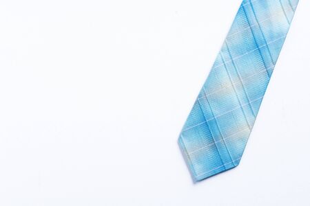 Light blue neck tie isolated on white with copy space for textの写真素材