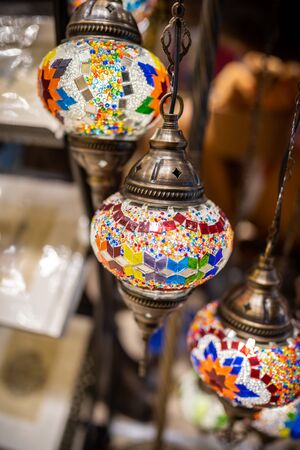 Closed up shots of colourful Arabic Lampの写真素材