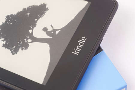 Amazon Kindle Paperwhite 2019 is Amazon e-book reader that is lightweight and waterproofのeditorial素材