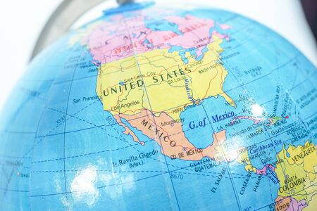 world globe isolated against white backgroundの写真素材