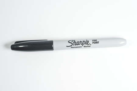 Sharpie permanent marker pen isolated on whiteのeditorial素材