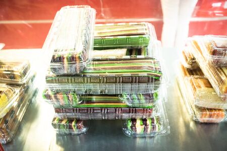 Kek Lapis Sarawak or The Sarawak layer cake is a layered cake, traditionally served in Sarawak, Malaysia on special occasionsの写真素材