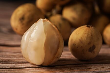 Lansium parasiticum, commonly known in English as langsat or lanzones, is a species of tree in the Mahogany family with commercially cultivated edible fruits. The species is native to South East Asiaの写真素材