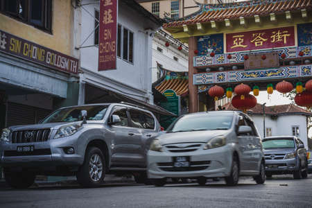 The Carpenter Street, one of the oldest and iconic street in Kuching, Malaysiaのeditorial素材