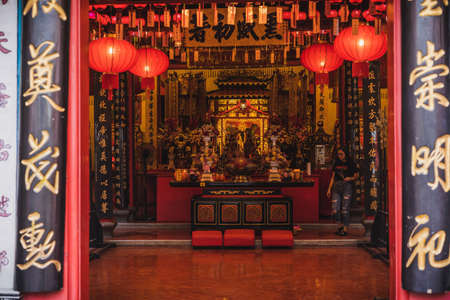 Hiang Thian Siang Ti Temple. Located in Carpenter Street, Kuching. The temple was built in 1863 making it one of the oldest buildings in kuchingのeditorial素材
