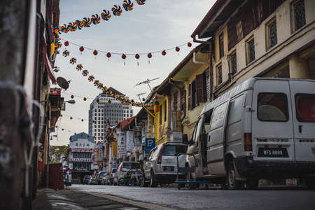 The Carpenter Street, one of the oldest and iconic street in Kuching, Malaysiaのeditorial素材