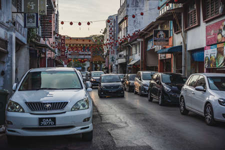 The Carpenter Street, one of the oldest and iconic street in Kuching, Malaysiaのeditorial素材