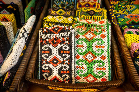 Sarawak Traditional Handicraft. Usually sold at the shops along the Main Bazaar Street, Kuching for tourist to bring home as souvenir,selective focusのeditorial素材