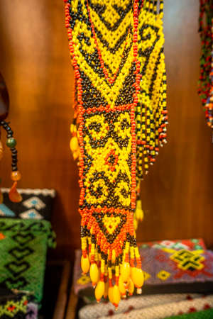 Sarawak Traditional Handicraft. Usually sold at the shops along the Main Bazaar Street, Kuching for tourist to bring home as souvenir,selective focusのeditorial素材