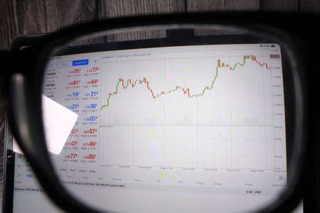 Trading forex with METATRADER 4 on Apple iPad Pro 11 inch. iPad Pro is the most user friendly which good for people on the go.のeditorial素材