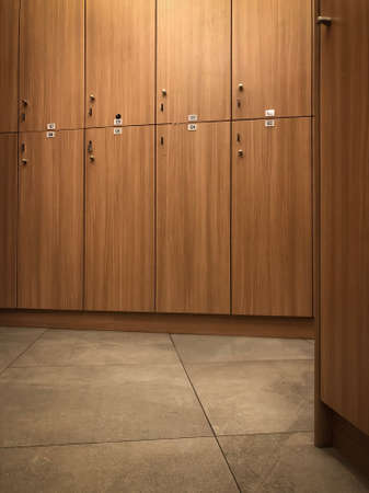 the interior of a changing/locker room of a gymnasium.のeditorial素材