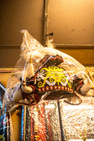 Sarawak Traditional Handicraft. Usually sold at the shops along the Main Bazaar Street, Kuching for tourist to bring home as souvenir,selective focusのeditorial素材