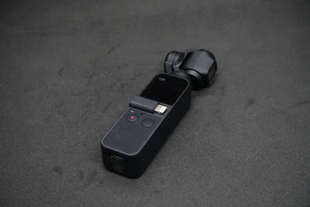 DJI Osmo Pocket, a pocket size gimbal camera that can shoot 12mp photos and 4K resolution video, perfect companion for travelのeditorial素材