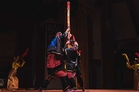 Sarawakian traditional dance by Melanau People, one of the local ethic in Sarawak.