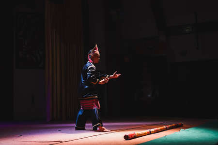 Sarawakian traditional dance by Melanau People, one of the local ethic in Sarawak.のeditorial素材
