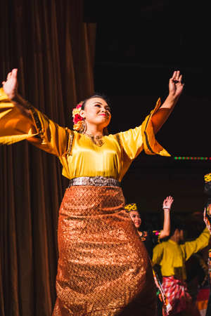 A Sarawakian Traditional dance by Sarawakian Malay people in Sarawak Cultural Villageのeditorial素材