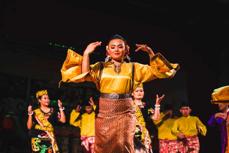 A Sarawakian Traditional dance by Sarawakian Malay people in Sarawak Cultural Villageのeditorial素材