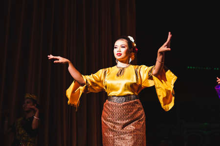 A Sarawakian Traditional dance by Sarawakian Malay people in Sarawak Cultural Villageのeditorial素材