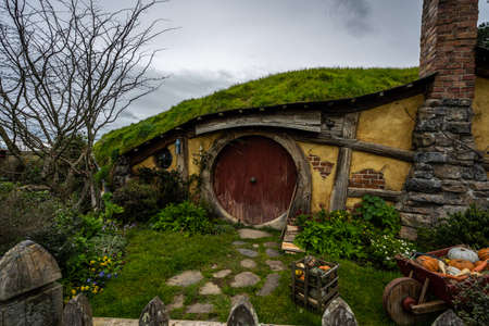 Hobbiton movie set for The Lord of The Rings in Matamata, New Zealandのeditorial素材