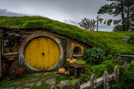 Hobbiton movie set for The Lord of The Rings in Matamata, New Zealand
