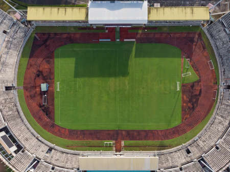 Top Down aerial view of Sarawak State Stadium or Locally known as Stadium Negeri Sarawak