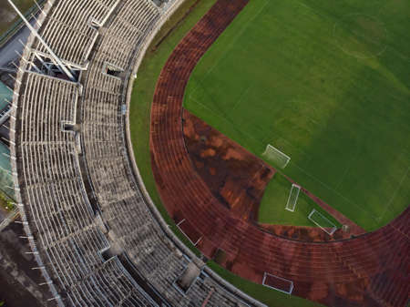 Top Down aerial view of Sarawak State Stadium or Locally known as "Stadium Negeri Sarawak"のeditorial素材