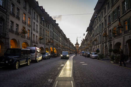 The beautiful old town of Bern at night