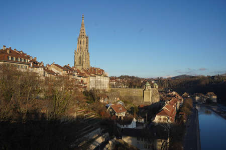 The beautiful old town of Bern at night