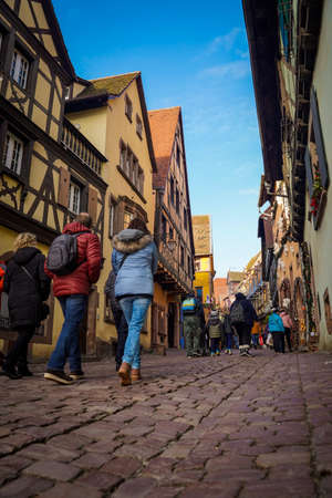 the beautiful village of riquewihr, Franceのeditorial素材