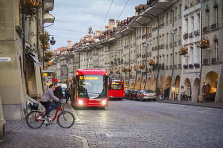 The beautiful old town of Bern at night