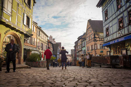the beautiful village of riquewihr, Franceのeditorial素材