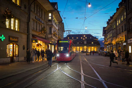 The beautiful old town of Bern at night