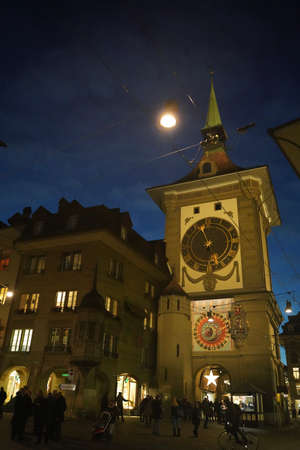 The beautiful old town of Bern at night