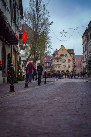 The beautiful town of Alsace, Colmar during Christmasのeditorial素材