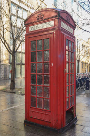 The red telephone booth in Londonの写真素材