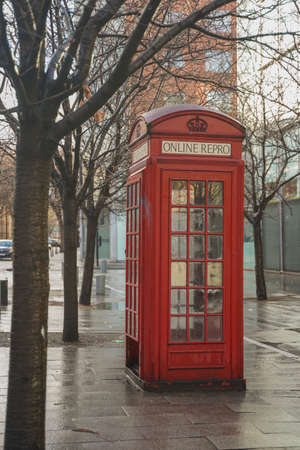 The red telephone booth in Londonの写真素材
