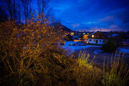 The beautiful mountain cottages in Thollon Les Memises, France in Winterの写真素材
