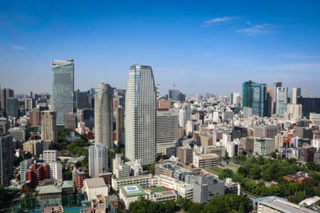 The Tokyo City, Japan viewed from on top of the Tokyo Towerのeditorial素材