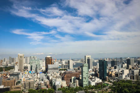 The Tokyo City, Japan viewed from on top of the Tokyo Towerのeditorial素材