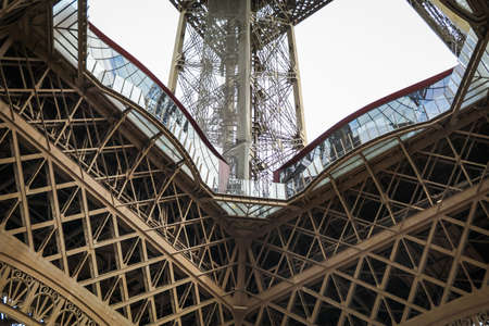 The Eiffel Tower is a wrought-iron lattice tower on the Champ de Mars in Paris, France.のeditorial素材