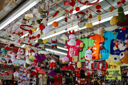 The street view of Asakusa, Tokyo. Asakusa is place where people shops for souvenir and foods in Tokyo.のeditorial素材