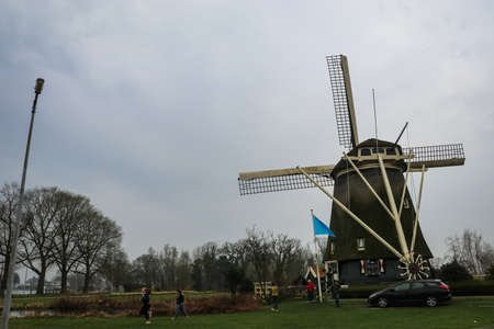 The windmills at Zaan Schaans, Netherlandのeditorial素材
