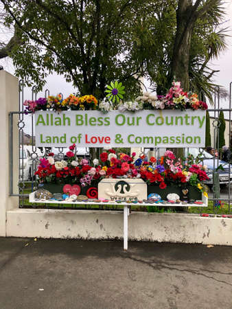 The Christchurch mosque is the place where they were two consecutive terrorist shooting attacks at mosques in Christchurch, New Zealandのeditorial素材