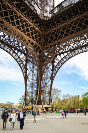 The Eiffel Tower is a wrought-iron lattice tower on the Champ de Mars in Paris, France.のeditorial素材