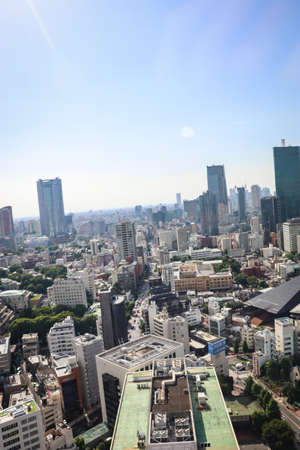 The Tokyo City, Japan viewed from on top of the Tokyo Towerのeditorial素材