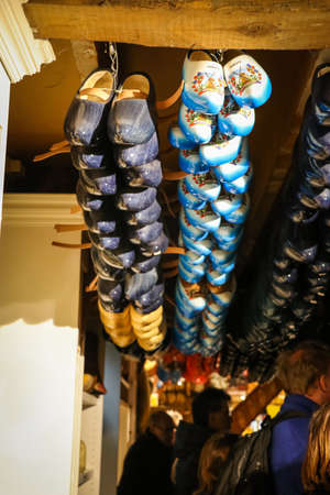 Wooden shoes factory in Volendam, Netherlandのeditorial素材