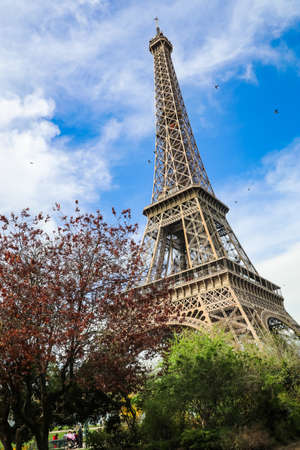 The Eiffel Tower is a wrought-iron lattice tower on the Champ de Mars in Paris, France.のeditorial素材