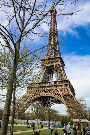 The Eiffel Tower is a wrought-iron lattice tower on the Champ de Mars in Paris, France.のeditorial素材